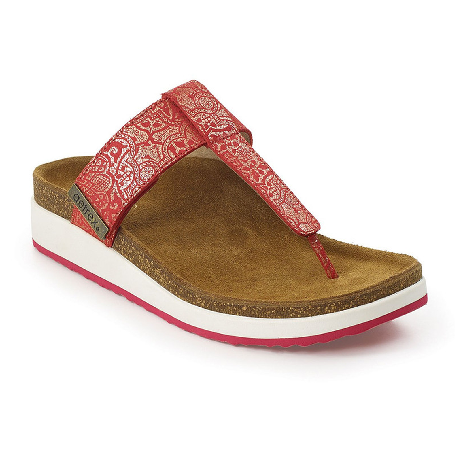 Phoebe.png Aetrex Phoebe Sandal (Women) - Red Metallic