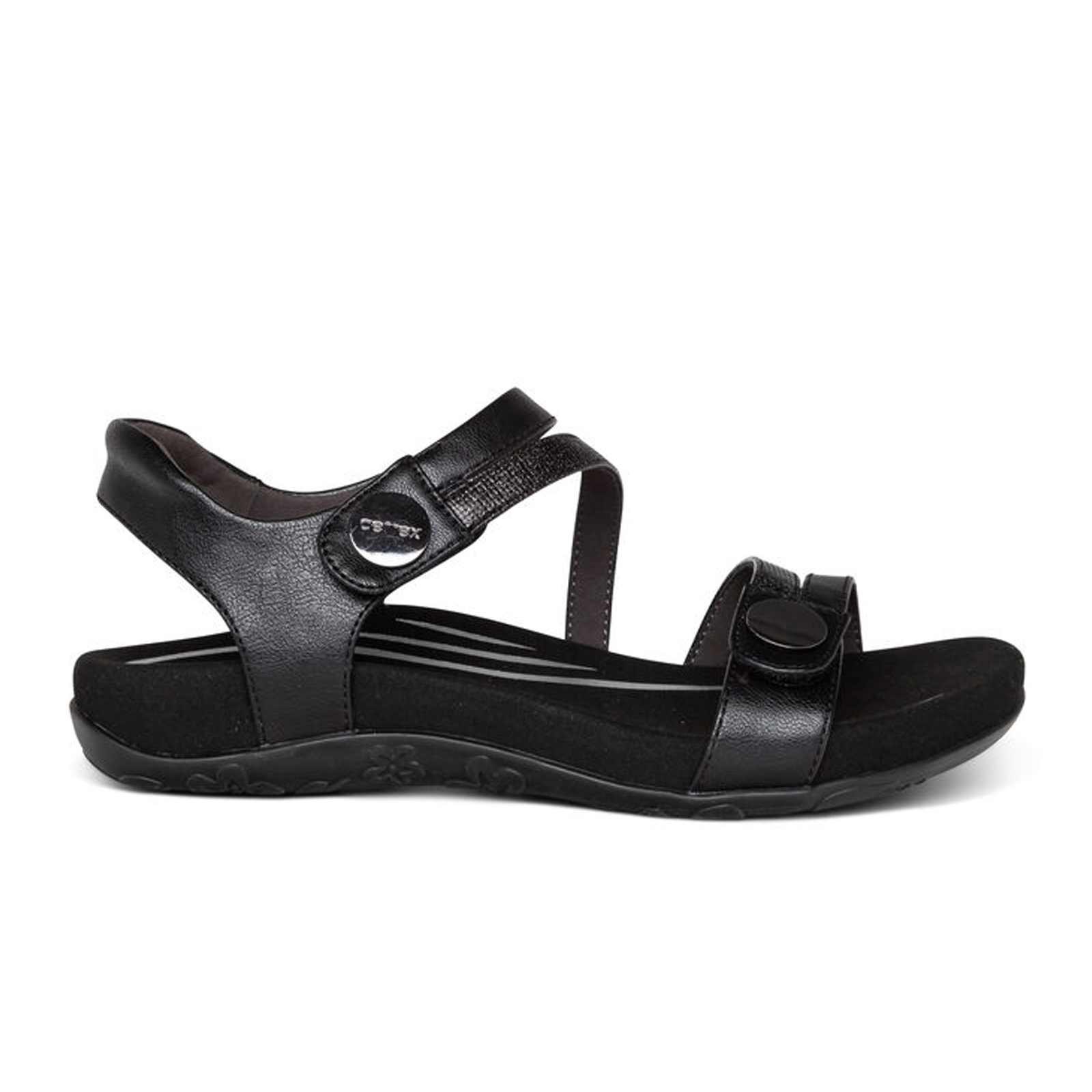 SE210W_1.png Aetrex Jess Backstrap Sandal (Women) - Black