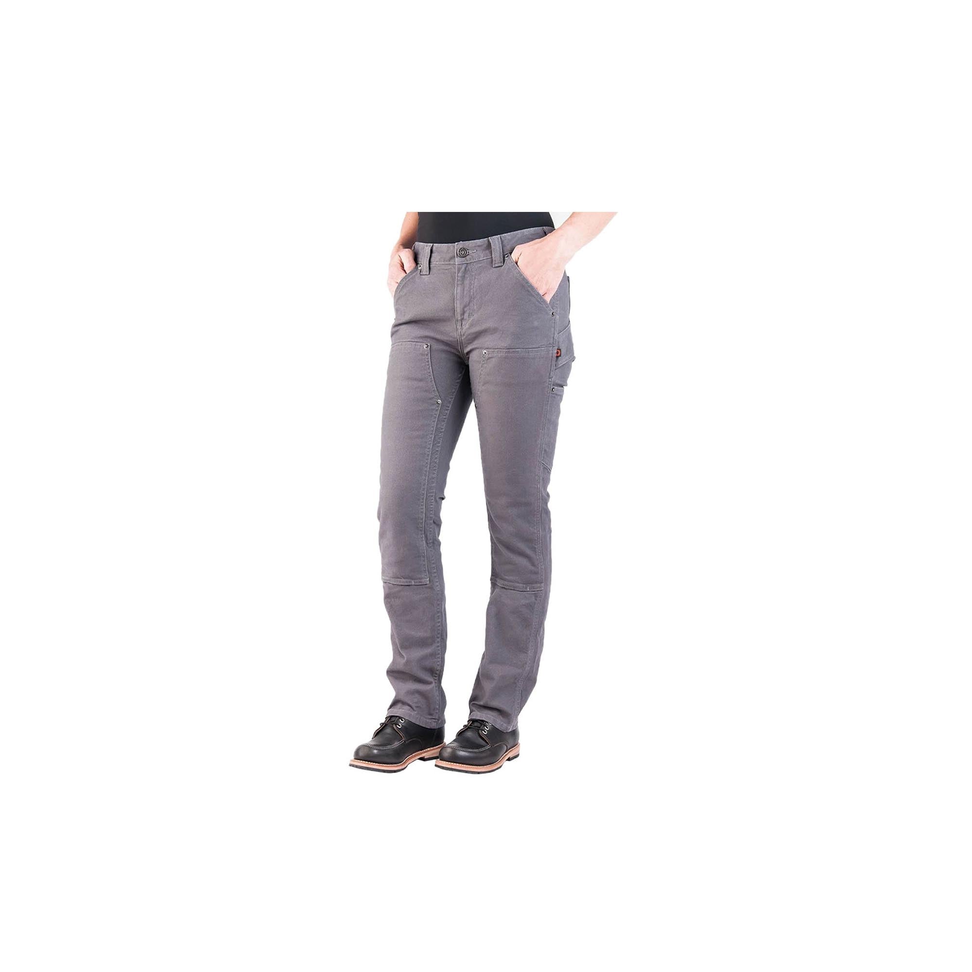 SH-75269-B.jpg Dovetail Workwear Womens Maven Slim Dark Grey Stretch Duck Canvas
