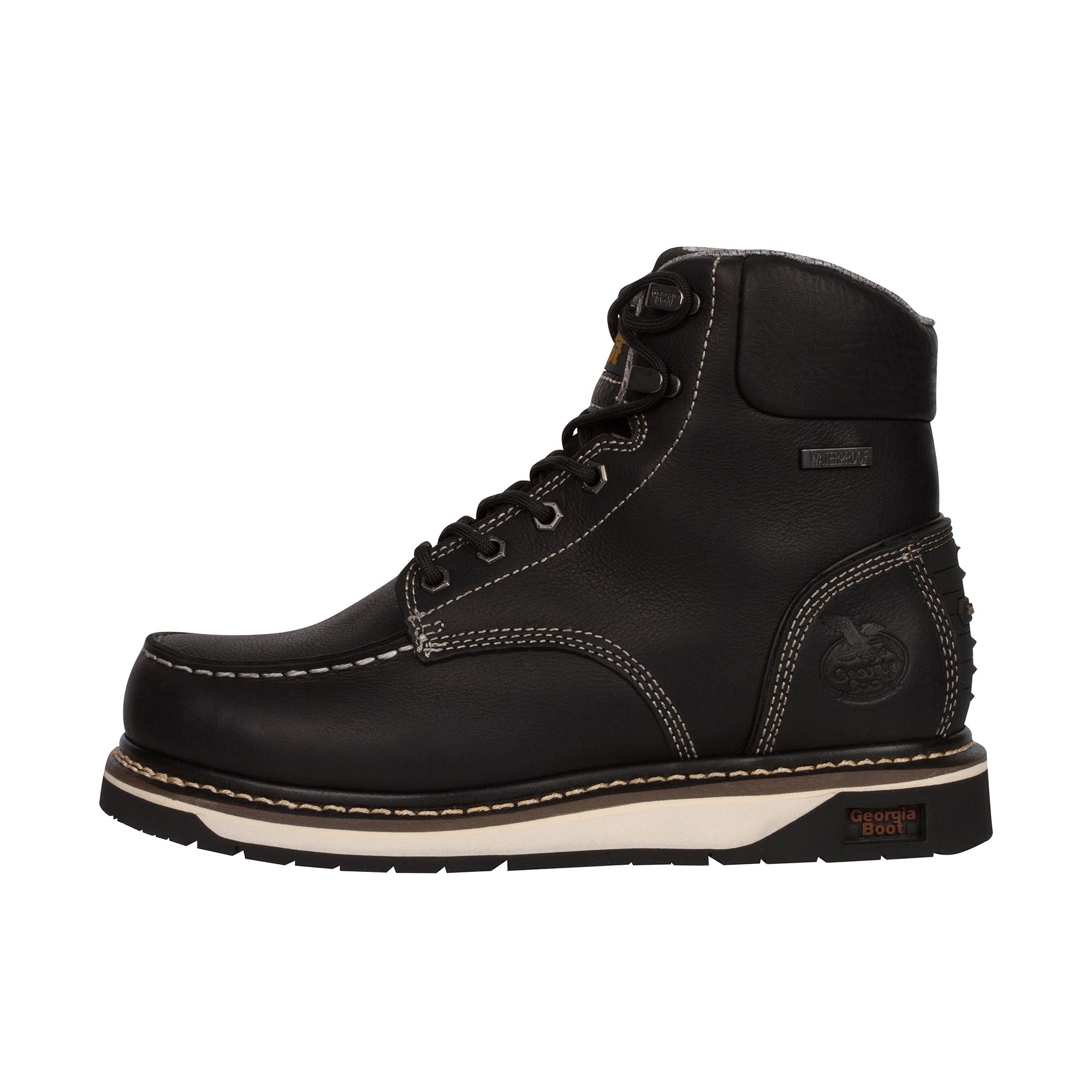 SH-80088-B.jpg Georgia Boot AMP LT Wedge Moc-Toe 6 Inch Soft Toe Black