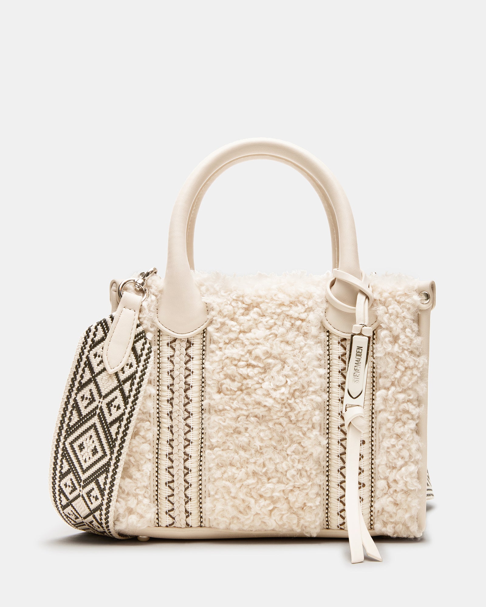 STEVEMADDEN_HANDBAGS_BSELENA-F_CREAM-MULTI_ac7b6b68-b703-457e-b4e5-20e327a47ad9.jpg SELENA Sherpa Top-Handle Bag Cream Multi | Women's Crossbody Bags