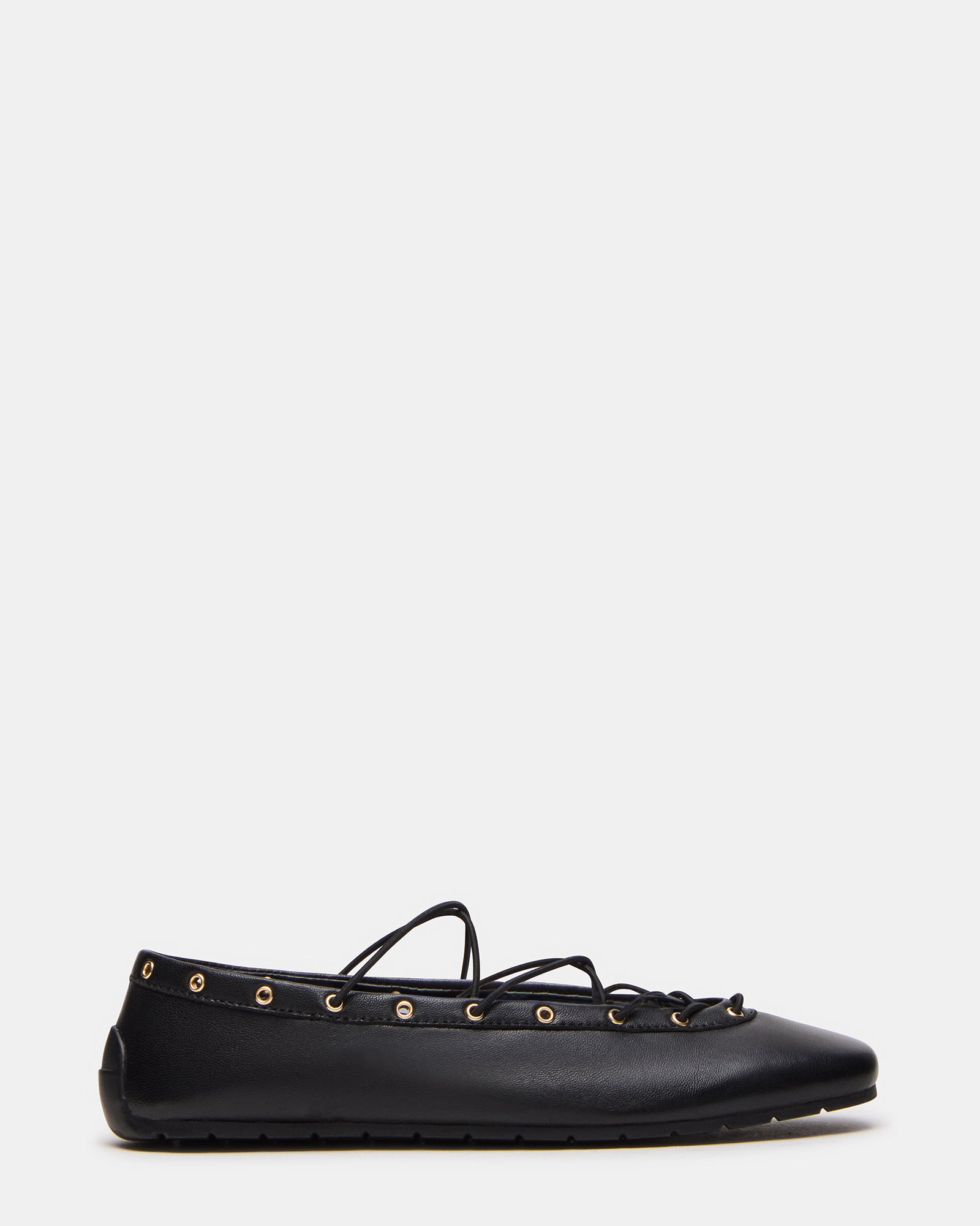 STEVEMADDEN_SHOES_POINTE_BLACK.jpg POINTE Black Leather Women's Ballet Square-Toe Flat