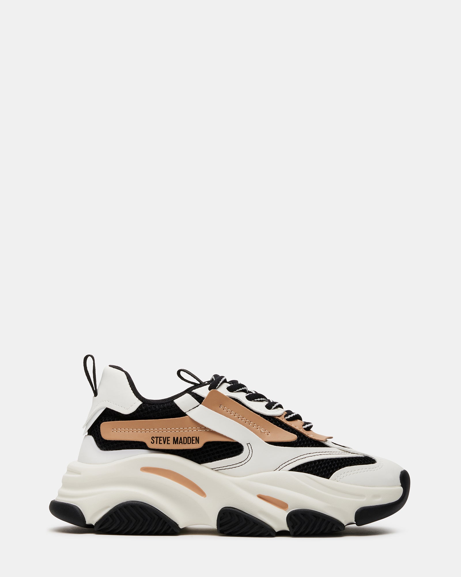 STEVEMADDEN_SHOES_POSSESSION_BLACK-TAN_01.jpg POSSESSION Black/Tan Platform Lace-Up Women's Sneaker