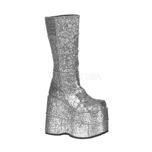 Stack-301-sg__02985.jpeg DEMONIA STACK-301G Men's Sliver Glitter Vegan Boots