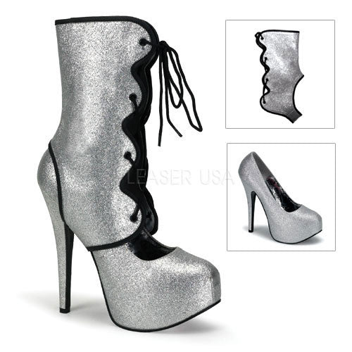 Teeze-31G-S__35474.jpeg Bordello TEEZE-31G Silver Mini Glitter Pumps With Detachable Shaft