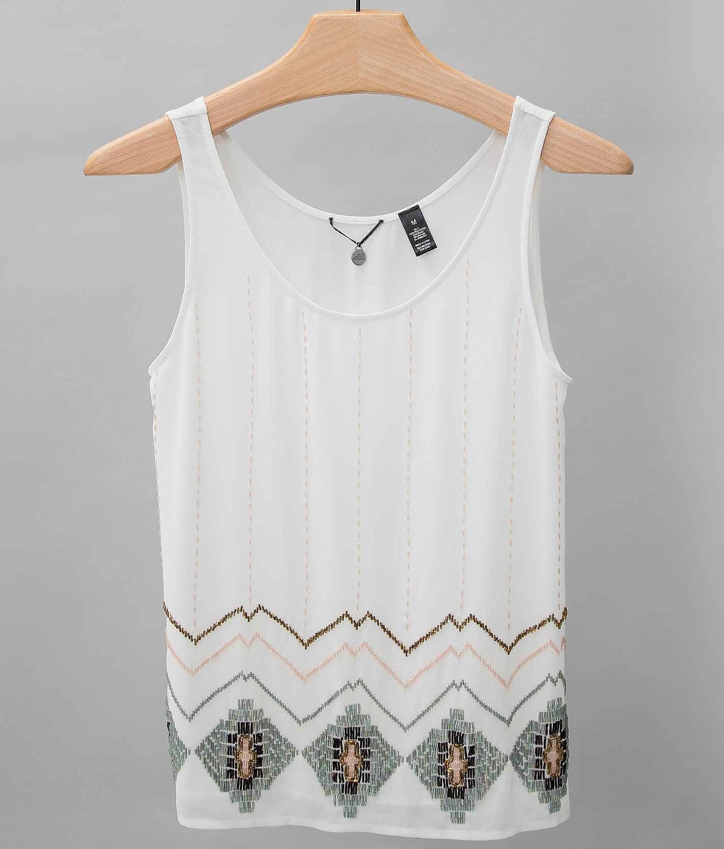 a5e8692260a3760bb09aba67076ad189v3.jpg BKE Boutique Seed Bead Tank Top - Women's Tank Tops in White