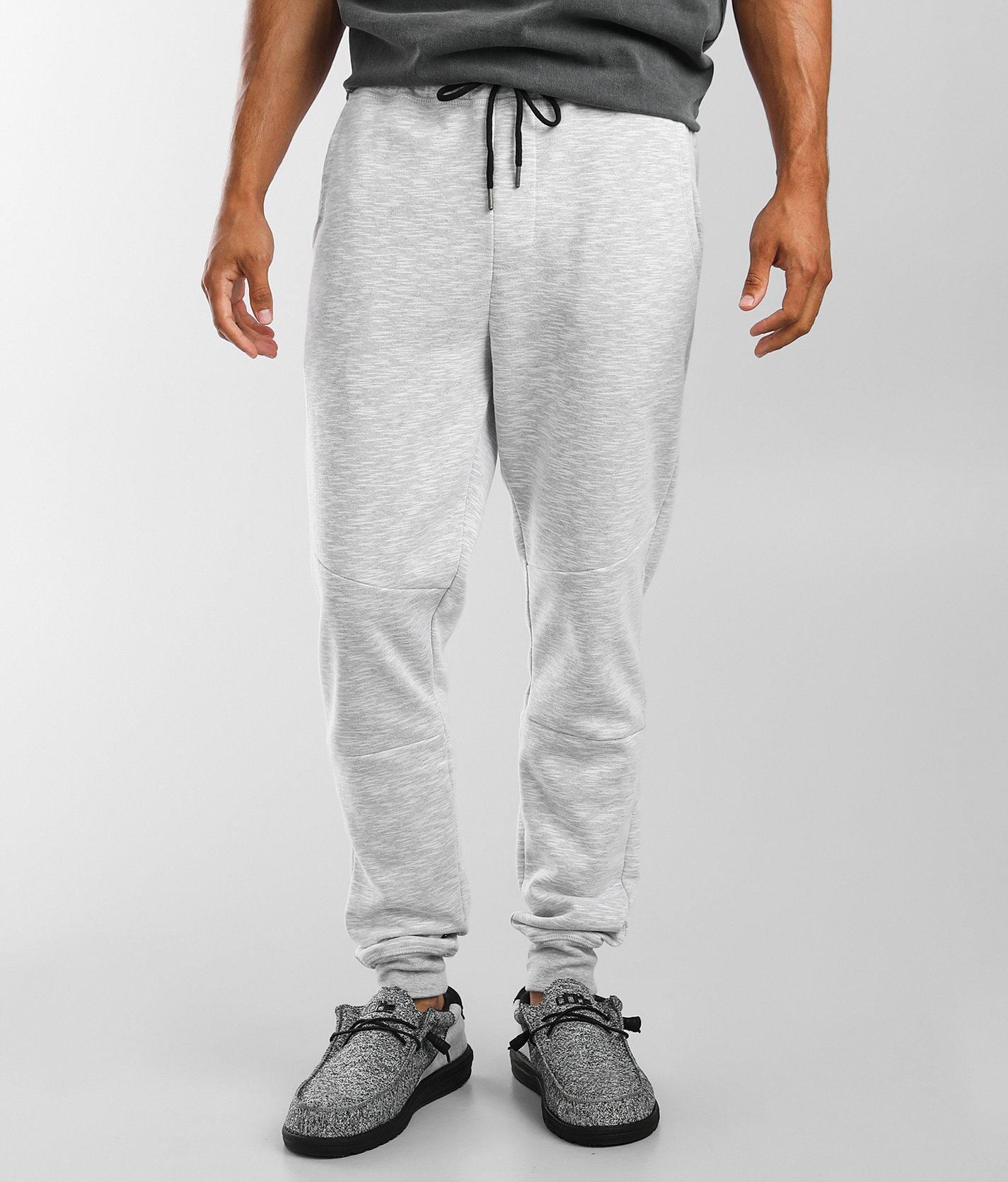 acd67d6e713c6bab2c8c4433229f38ffv3.jpg Departwest Streaky Knit Jogger Sweatpant - Men's Activewear in Light Grey