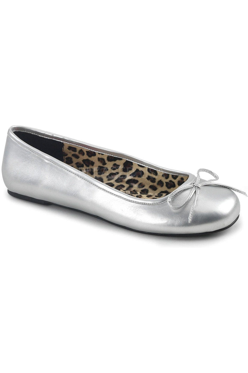 ANNA-01 Flat | Silver Faux Leather