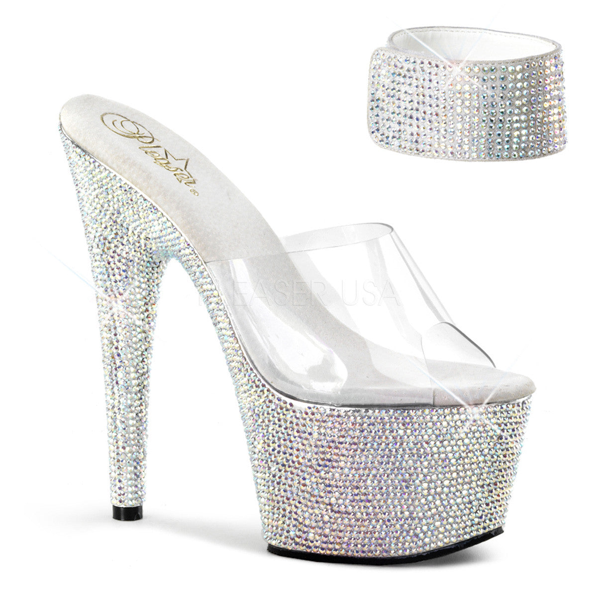 bejeweled-712rs-c.jpg PLEASER BEJEWELED-712RS Clear-Silver Multi Rhinestone Platform Sandals
