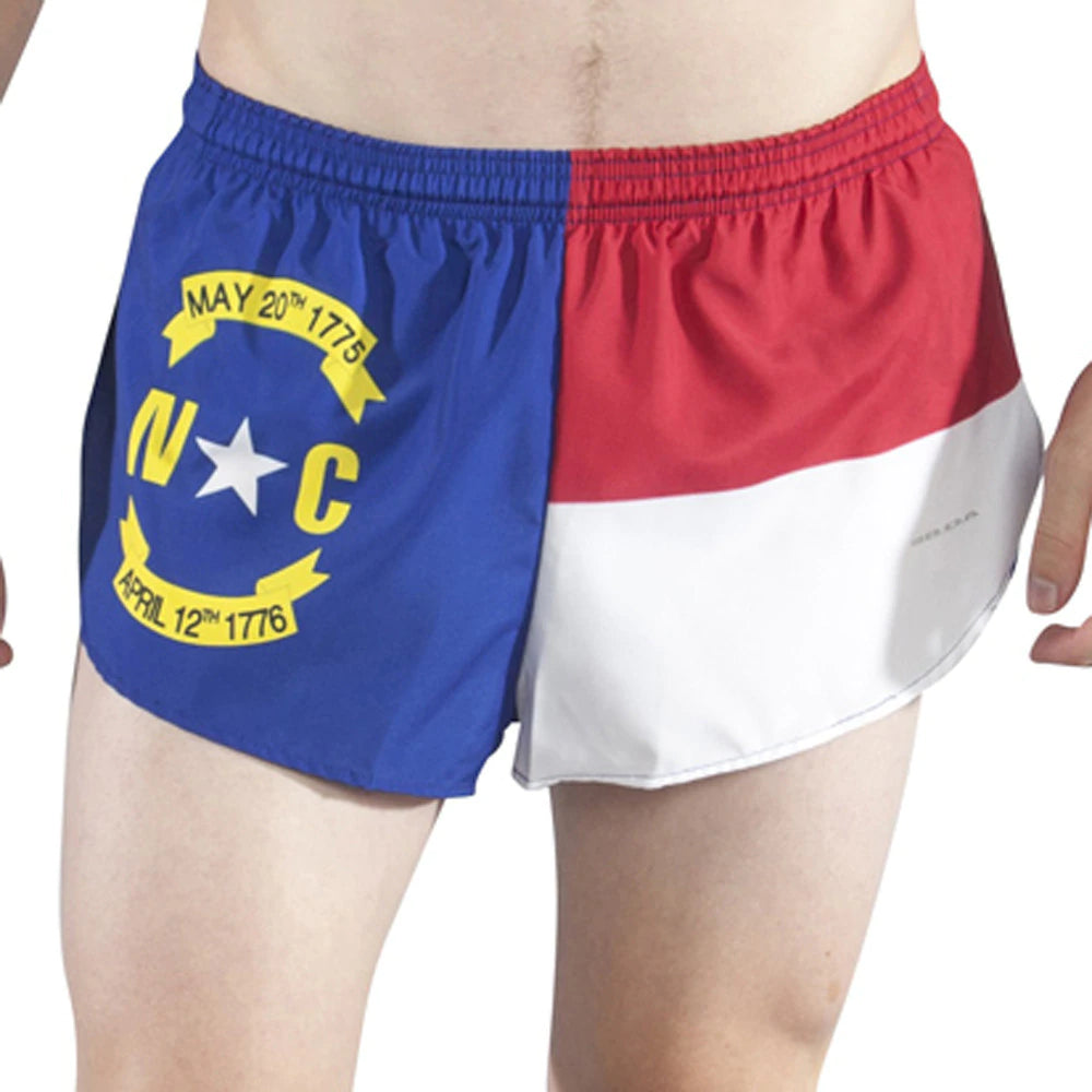 boamensNCflagsplitshort1inch.jpg Men's North Carolina Running Short