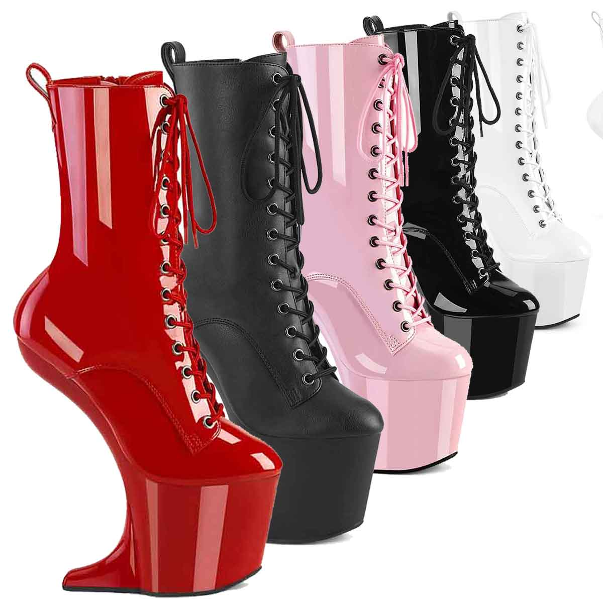 Craze-1040 8" Heelless Platform Ankle Boot CLEARANCE