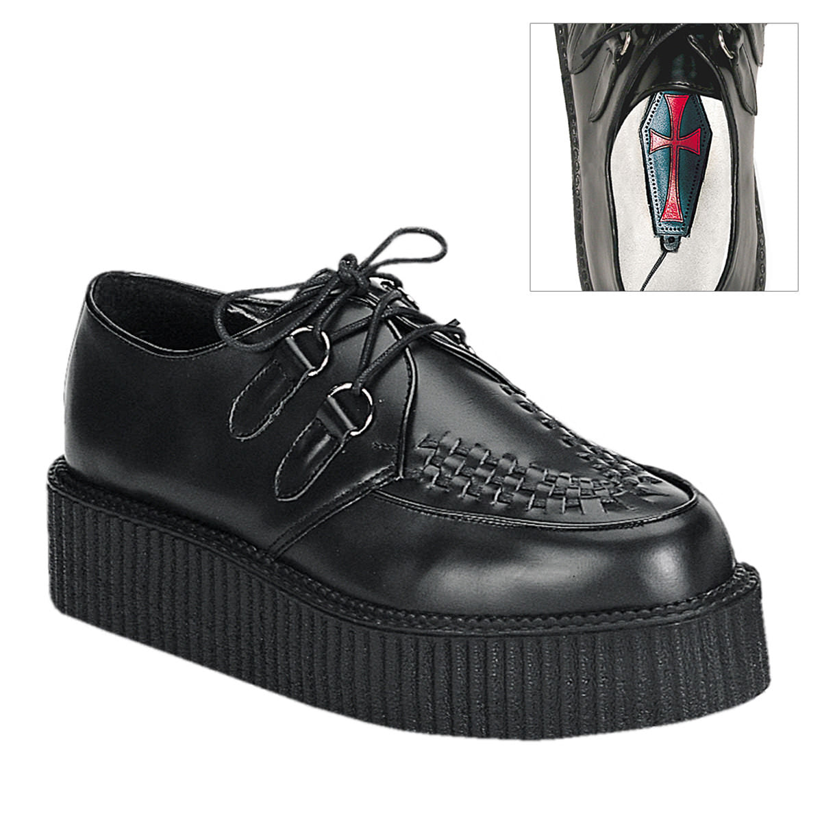 creeper-402-ble.jpg DEMONIA CREEPER-402 Men's Black Leather Creepers