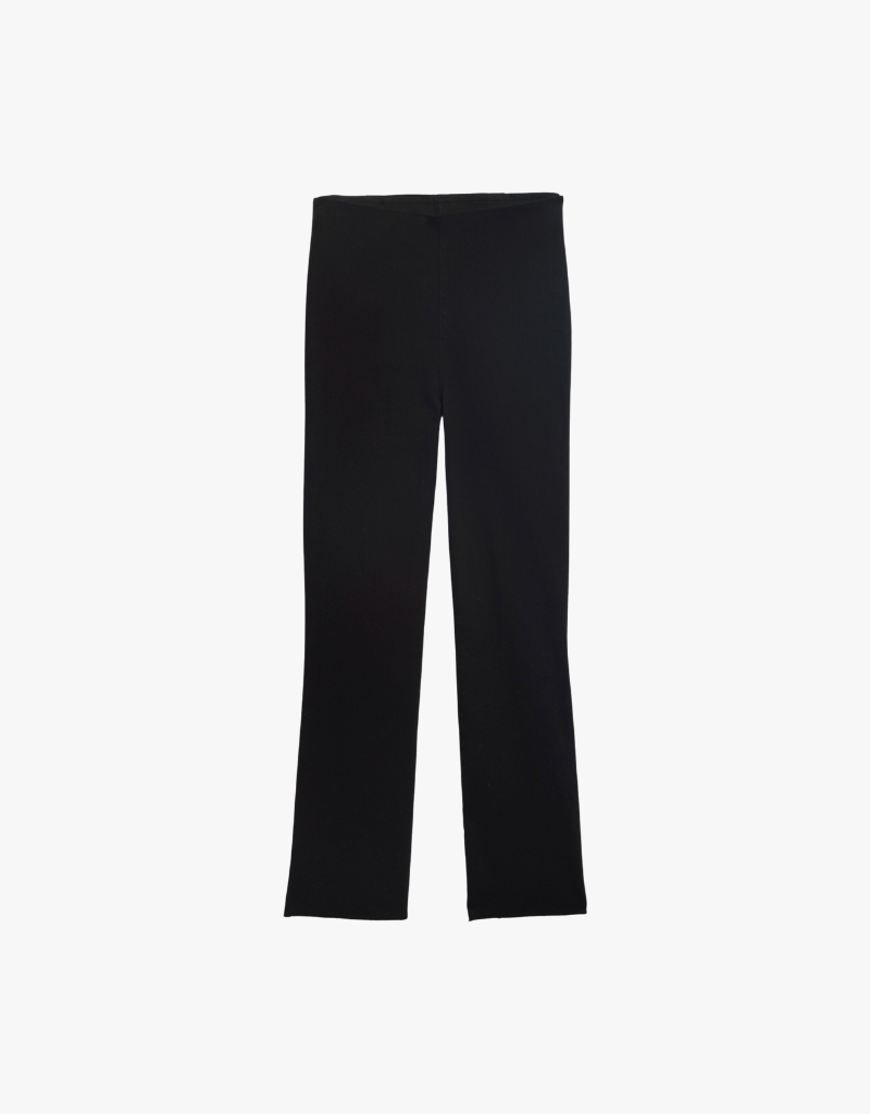Frank & Eileen Killian Illusion Crop Flare Pull On Pants in Black (Italian Dream Denim)