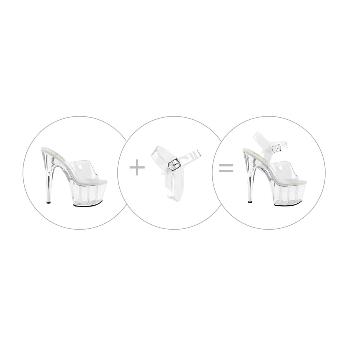 dasc-1_40057b82-f616-43c6-9b13-5188a7f8acb3.jpg Pleaser Detachable Clear Ankle Straps - Size 11-16 in Clear