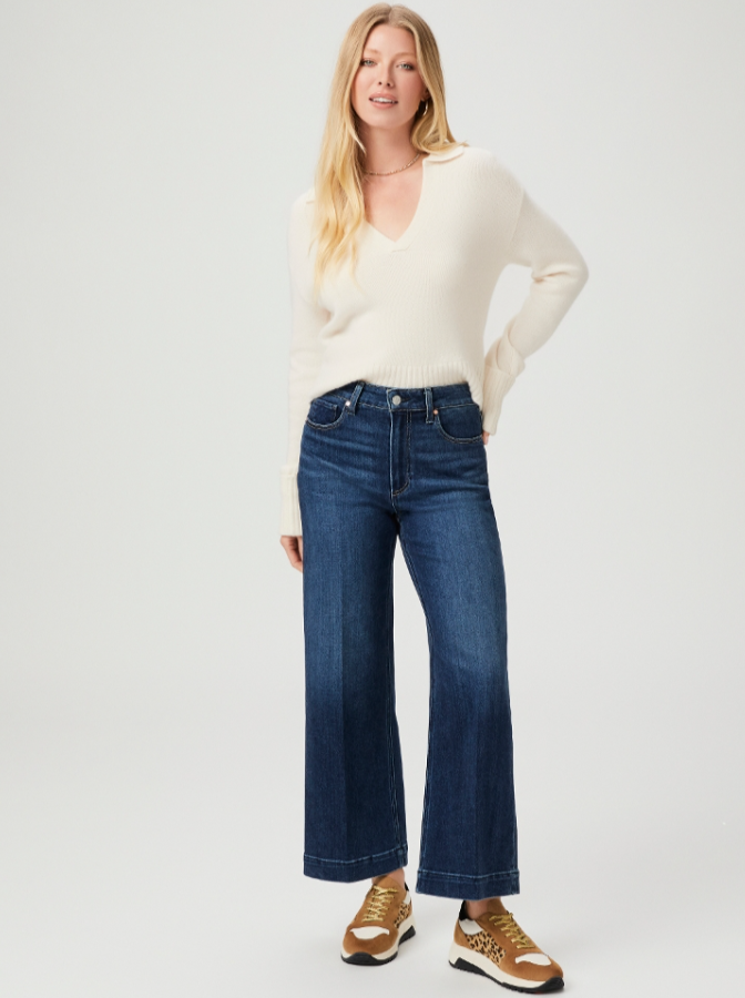 Paige Anessa Cropped Wide Leg in Sketchbook