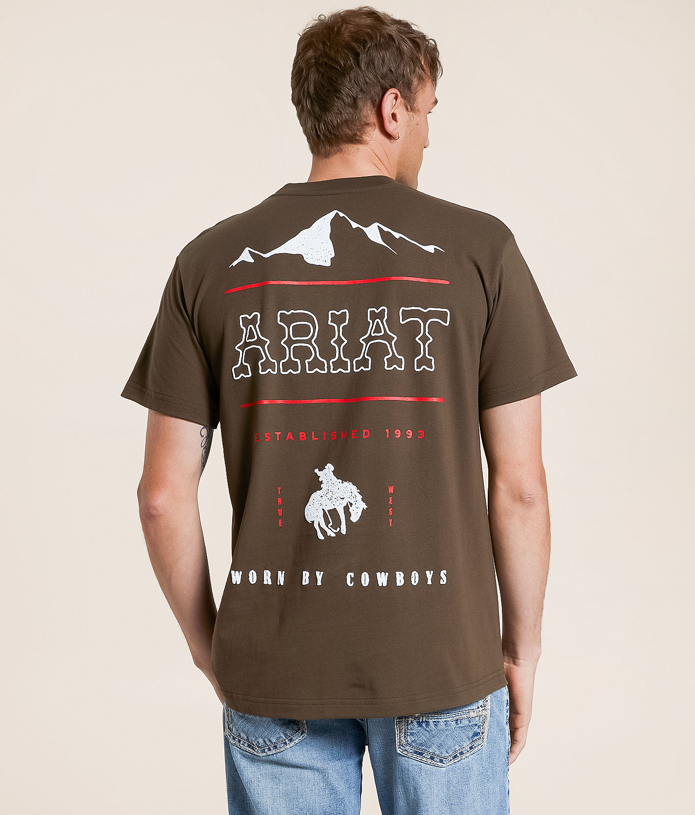 Ariat Billboard Cowboys T-Shirt - Men's T-Shirts in Turkish Coffee