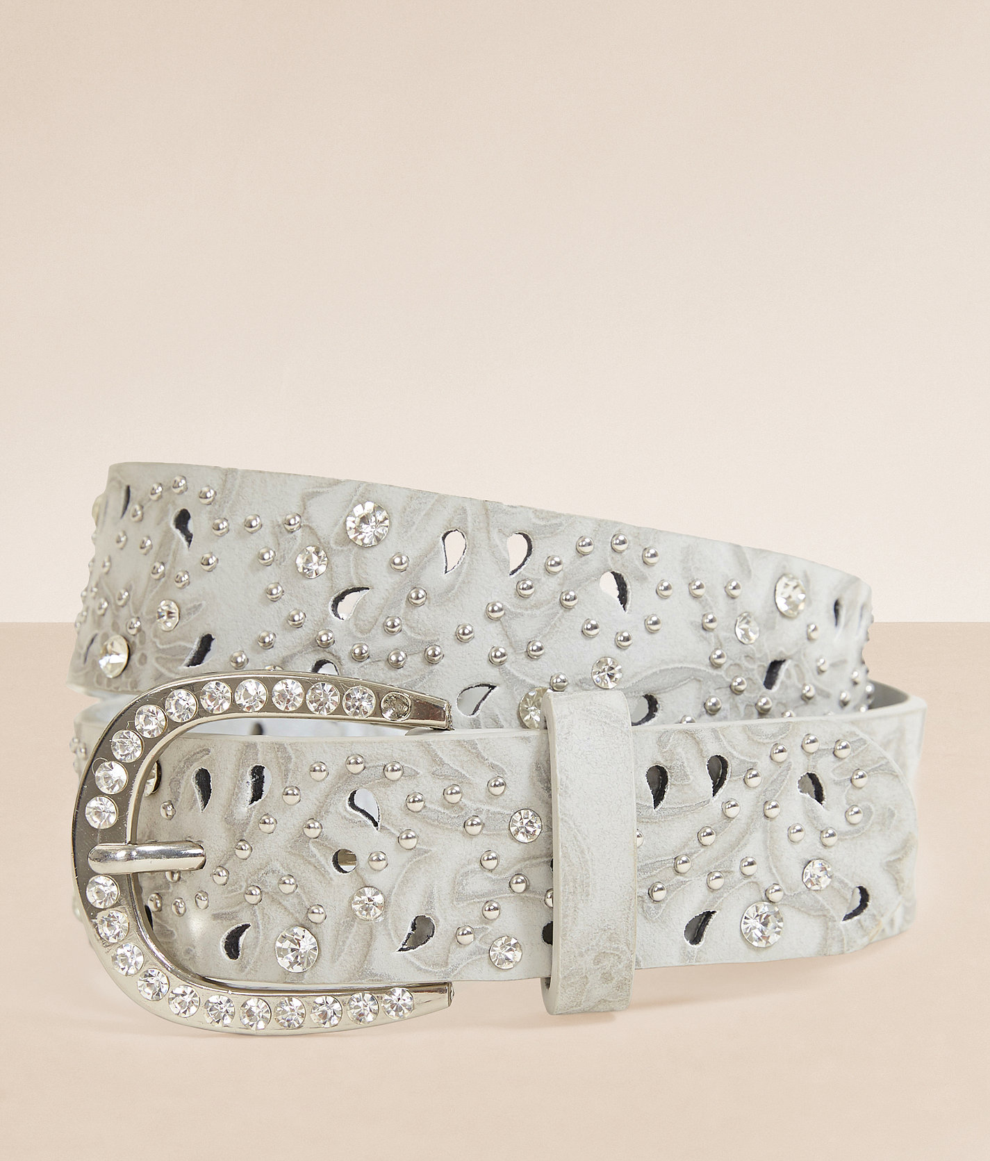 ee0be3763850382ad40217f959450b89v3.jpg BKE Embossed Belt - Women's Belts in Light Grey