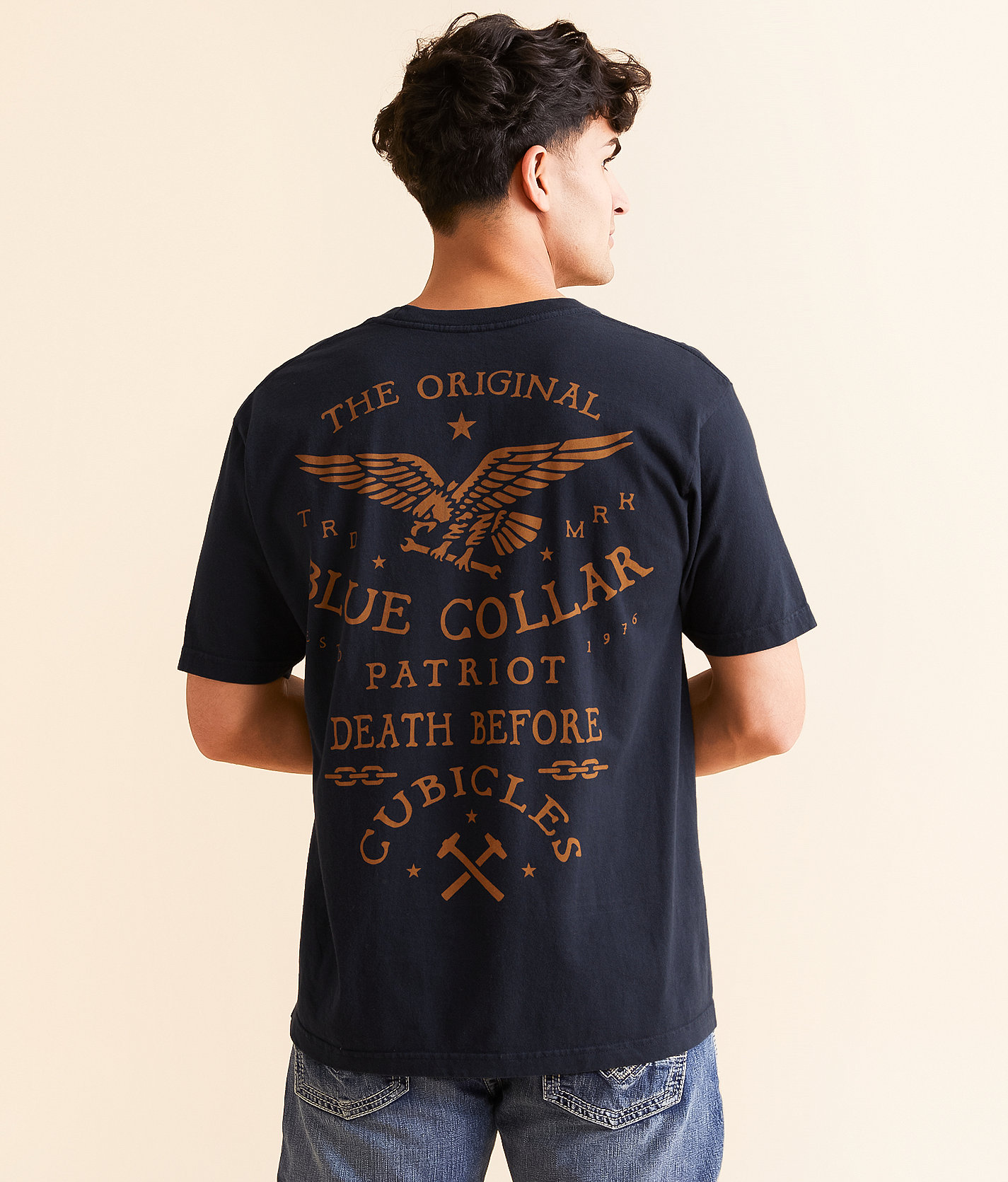 Howitzer Blue Collar Death Before T-Shirt - Men's T-Shirts in Navy