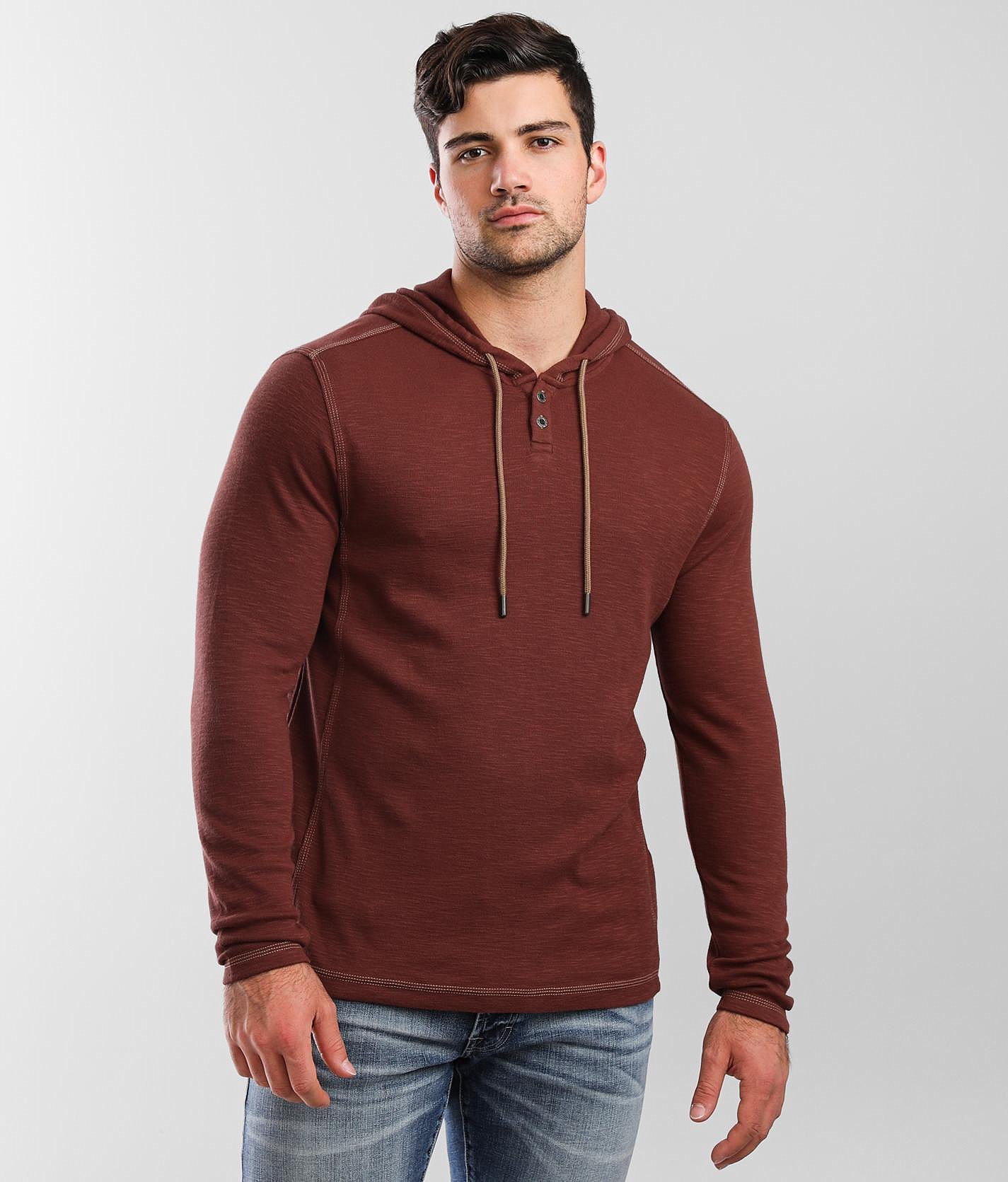 BKE Hallsy Henley Hoodie - Men's Sweatshirts in Sable