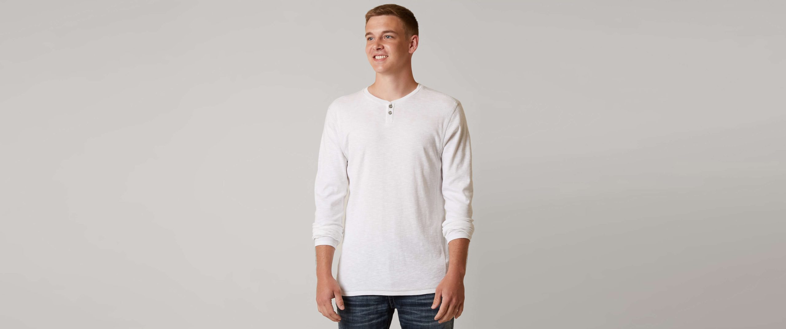 f6e12417f71b9c678ec0a59e42fa42acv3.jpg BKE Hallsy Henley - Men's T-Shirts in White