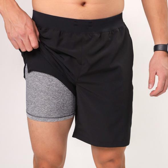 7" Black Compression Shorts Men's