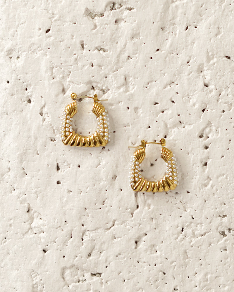 hoops-gold-pearl-balls-1.jpg Dainty Fresh Water Pearl Hoop Earring