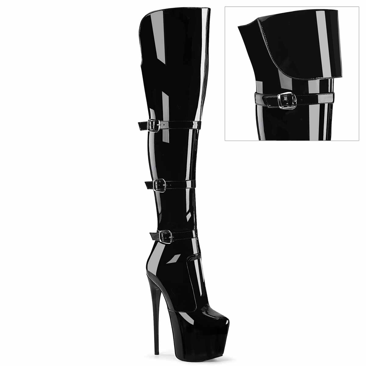 jubilant-3018-b__62415.1744271472.jpg JUBILANT-3018, 7 Inch Heel Thigh High Boots with Buckles