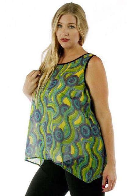 lime-paisley-top-green-grab-bag-sale-jasmine-sexyshoescom.jpg Plus Size Printed Sleeveless Chiffon Top