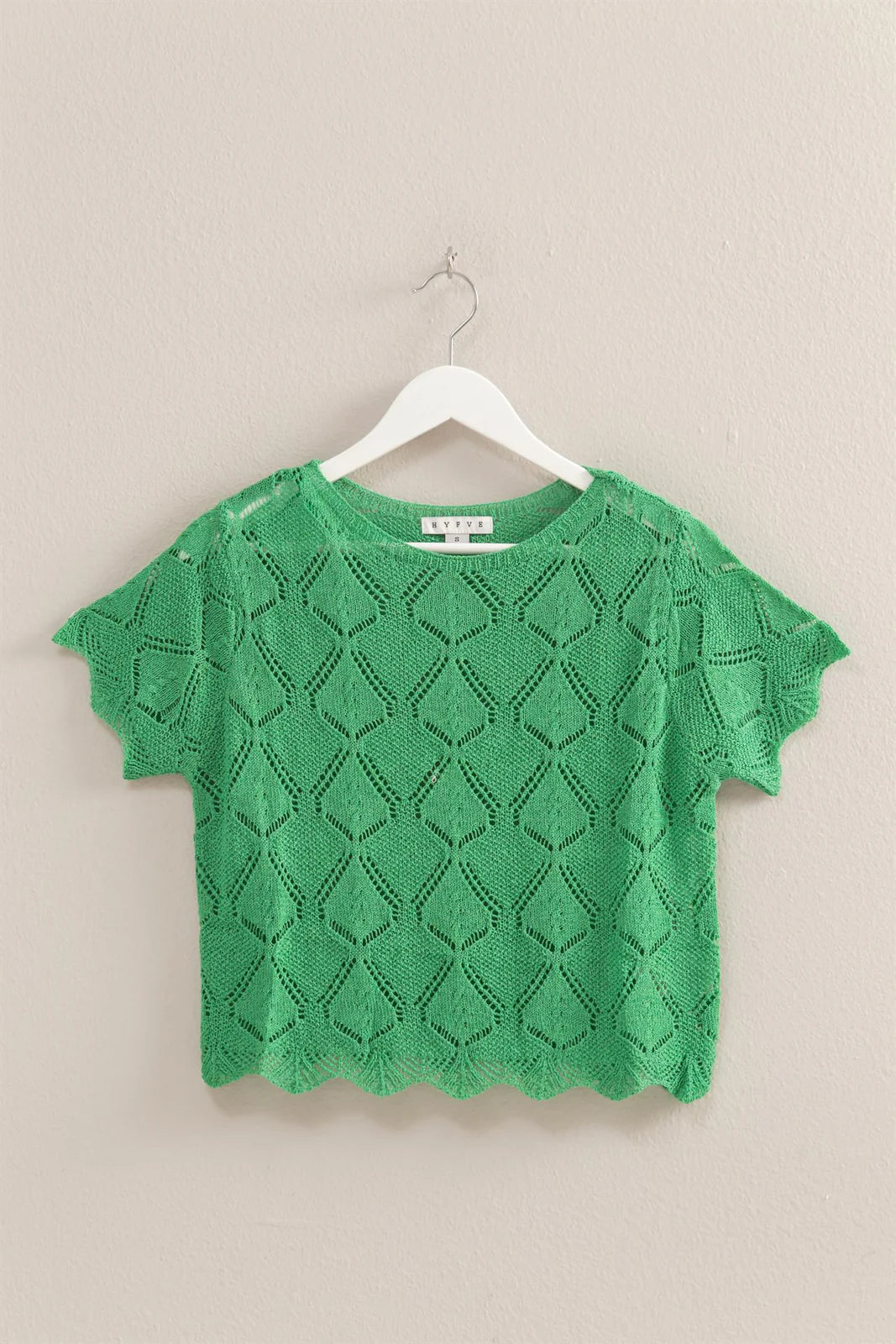 pe307326865214b6b85974d23429fadc8.jpg Ladies HYFVE Short Sleeve Open Stitch Crochet Top - HF25E437