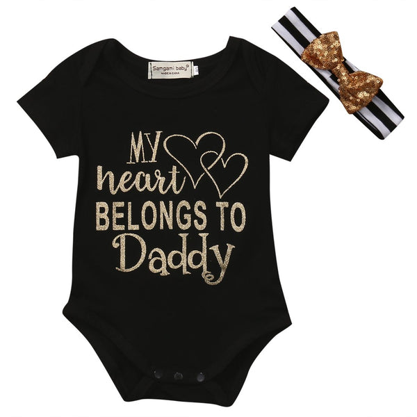 'My heart belongs to Daddy' Onesie with Headband