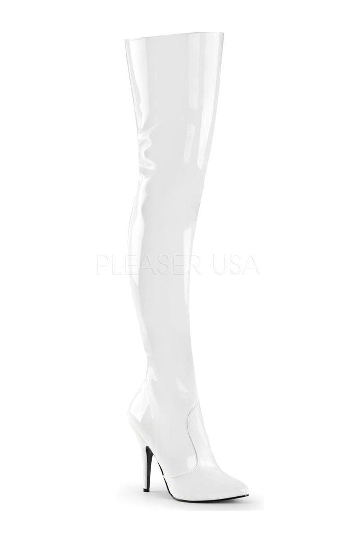 seduce-3010-thigh-boot-white-patent-thigh-boots-pleaser-sexyshoescom.jpg SEDUCE-3010 Thigh Boot | White Patent