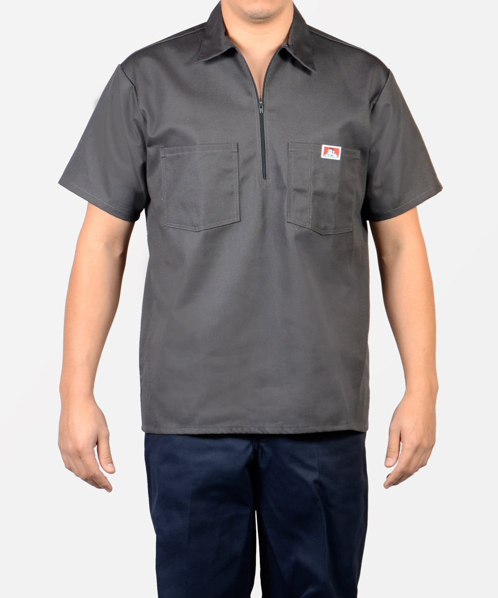 solidcharcoal_1200x1440.jpg Ben Davis Short Sleeve Half-Zip Work Shirt - Charcoal