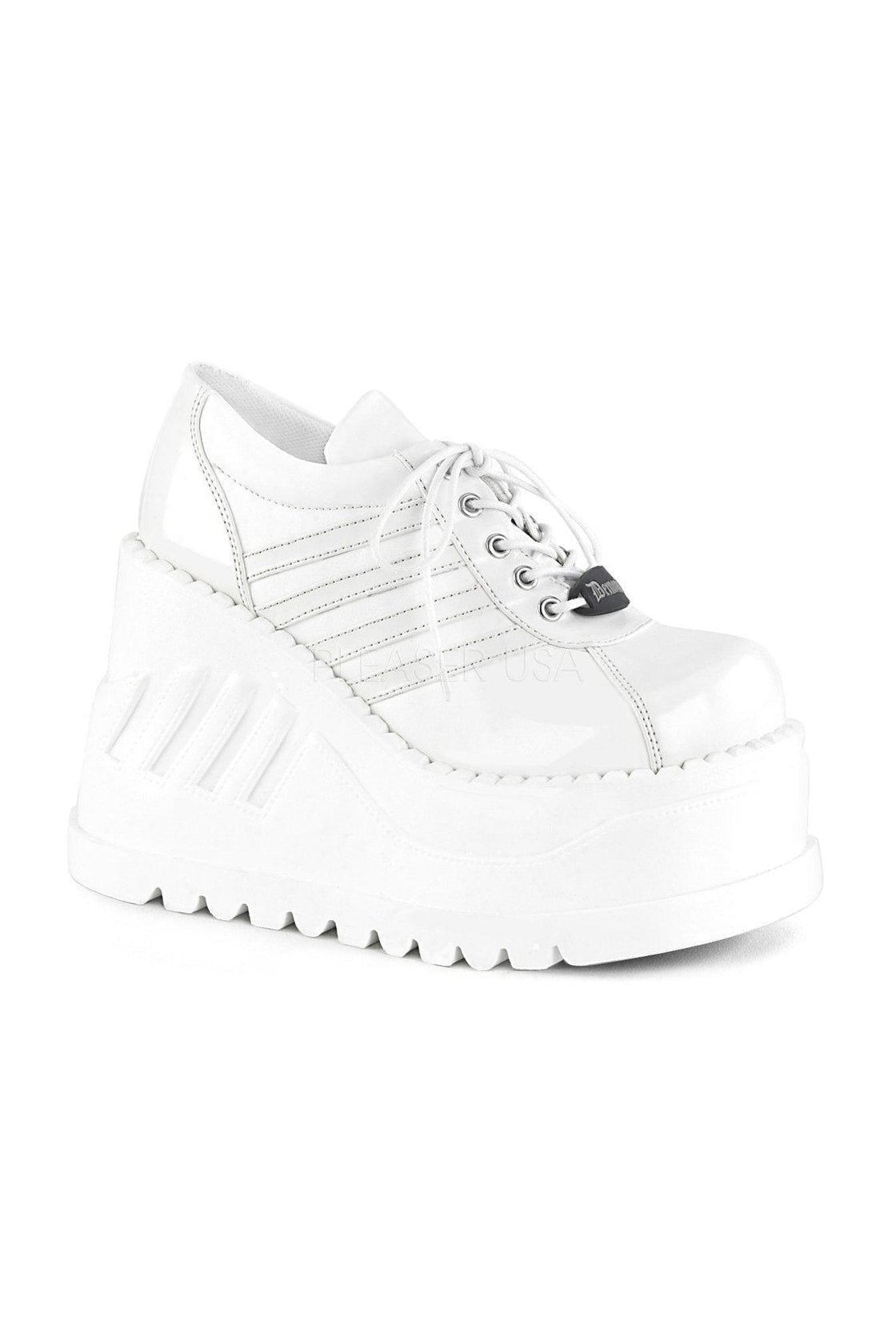 STOMP-08 Demonia Wedge | White Patent