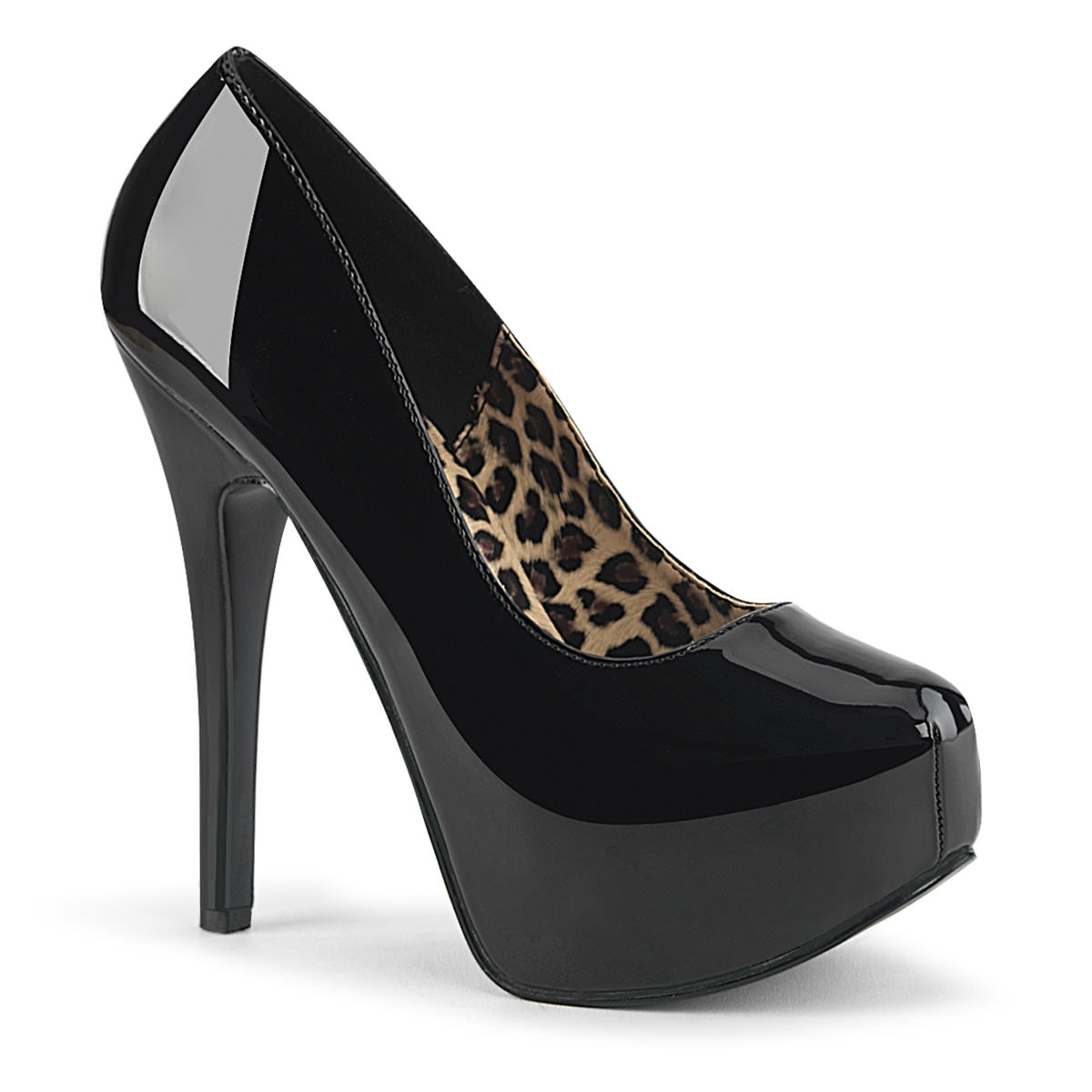 teeze-06-b.jpg Bordello 5 Inch Heel TEEZE-06 Black Pat Platform Pumps