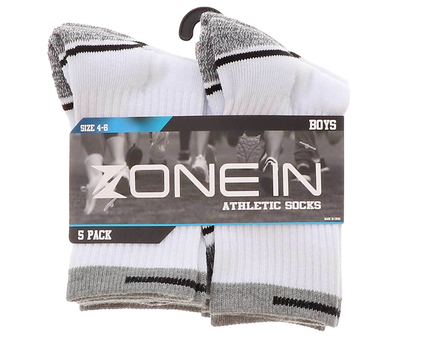 Zone In 6PK Youth Boys’ Crew Socks