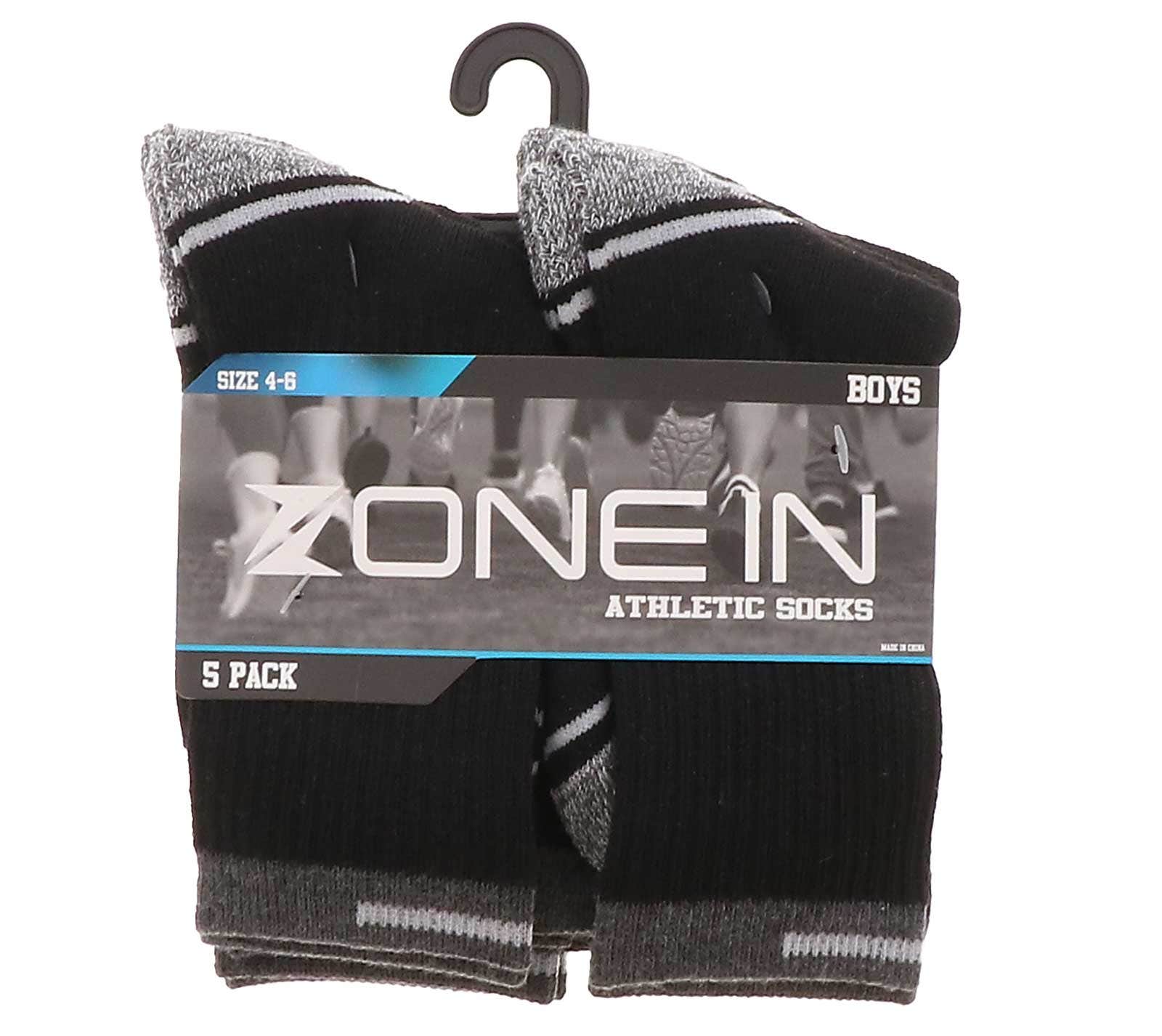 Zone In 5PK Youth Boys’ Crew Socks